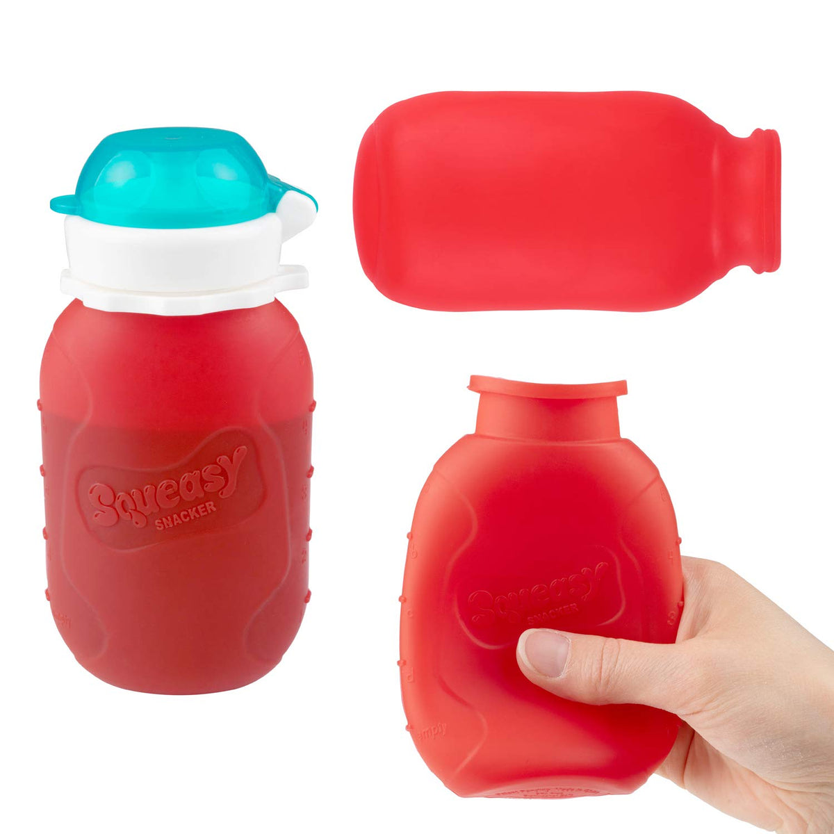 Squeasy Snacker Reusable Non-Spill Silicone Pouch--3.5 oz, 6 oz or 16 oz  ($12.99-16.99)